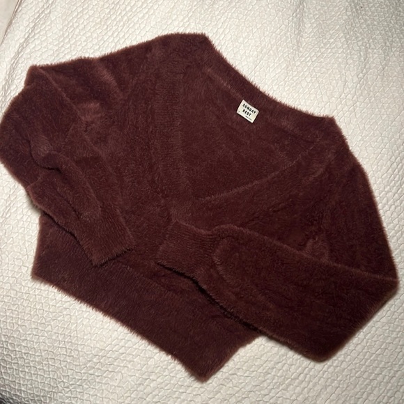 Aritzia fuzzy V-Neck sweater - Picture 2 of 4